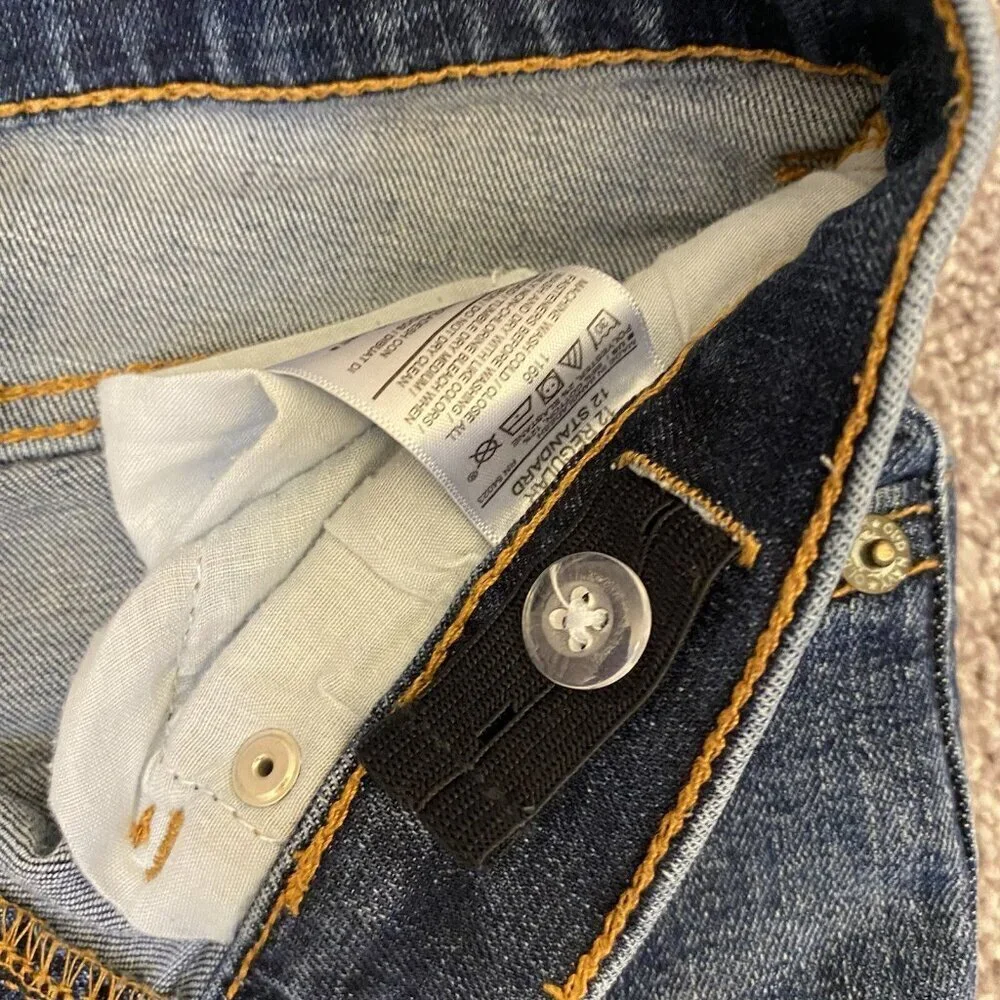 Old Navy Kids Karate Jeans Size 12 Regular Blue Stretch Expandable Waist EUC